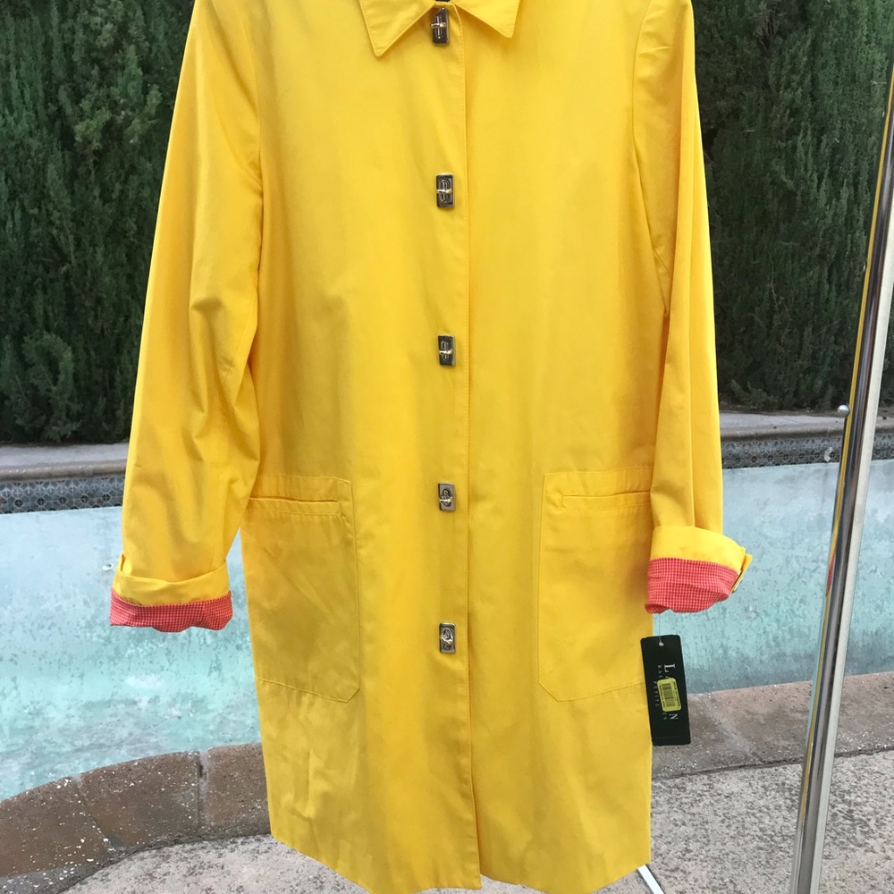 Lauren Ralph Lauren Bright Yellow Trench Coat - Picture 3 of 10